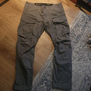 G-Star RAW Rovic Zip 3D Tapered Cargo Pants Mens Size 36x32 Grey Zip Pockets